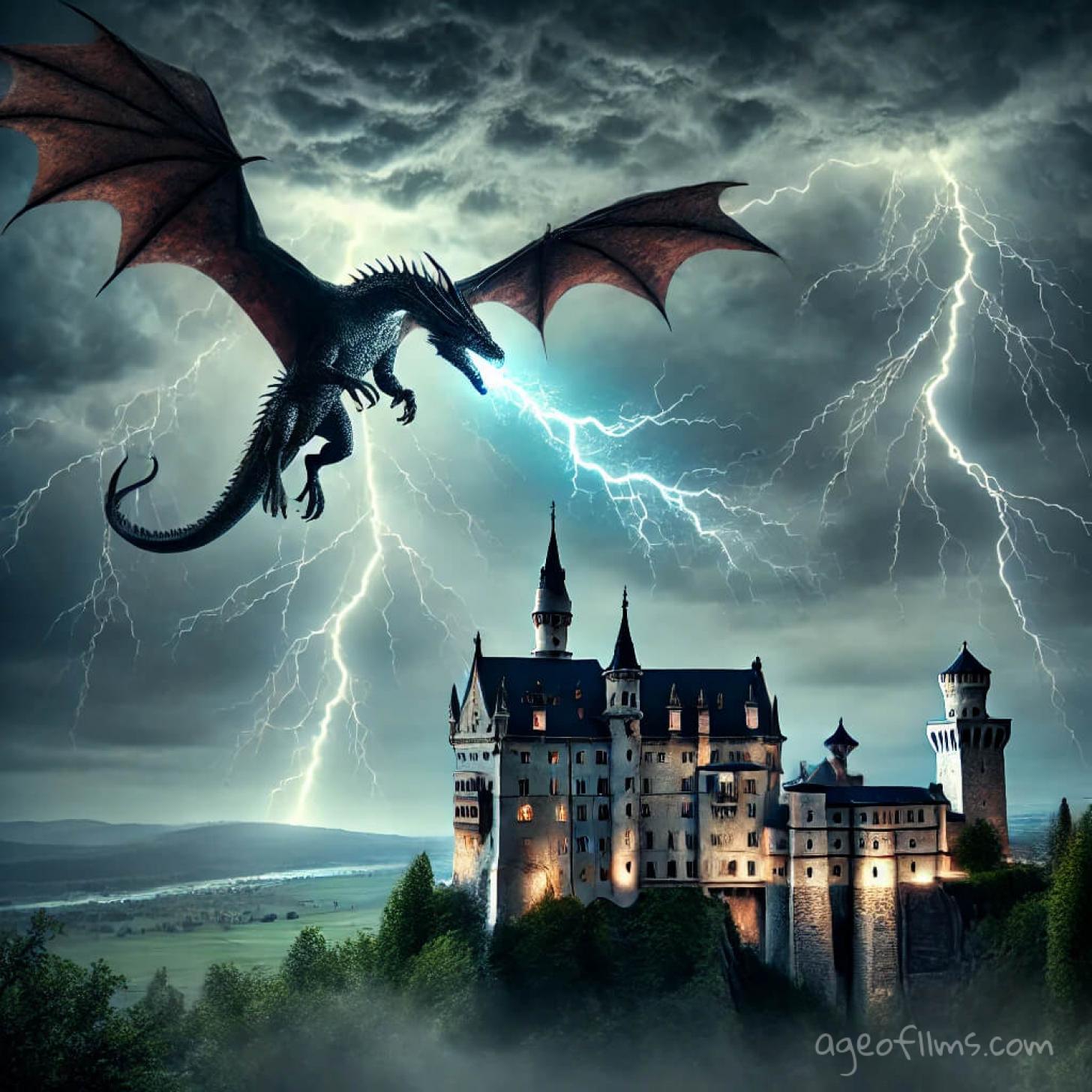 Dragon Over Castle Prompt Visual
