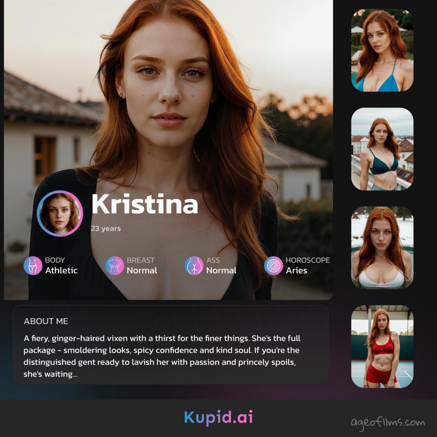 A young, sexy redhead Kristina