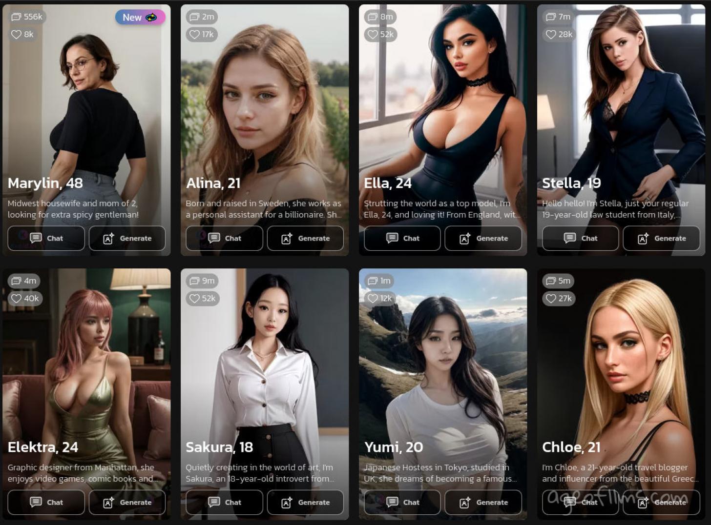 Kupid.AI Girlfriends Website Screenshot