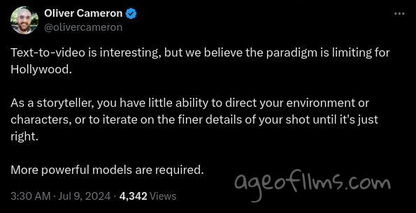 oliver cameron tweet text to video limitations