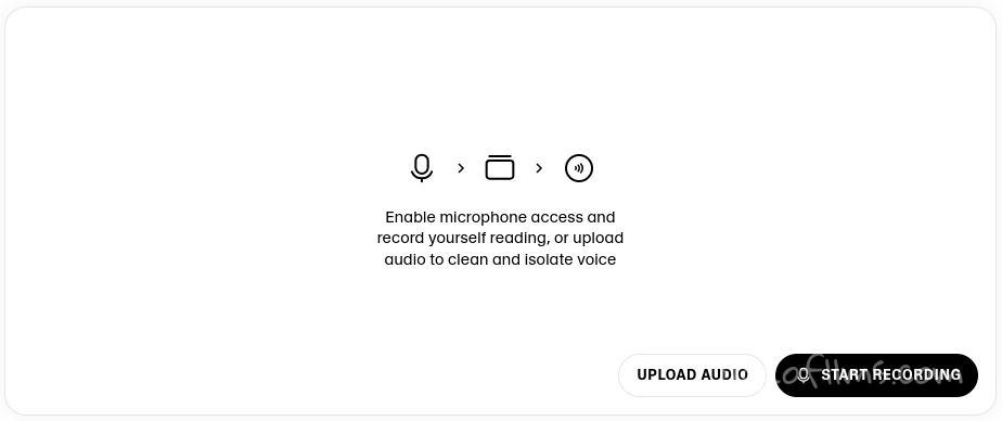 Voice Isolator on ElevenLabs Website