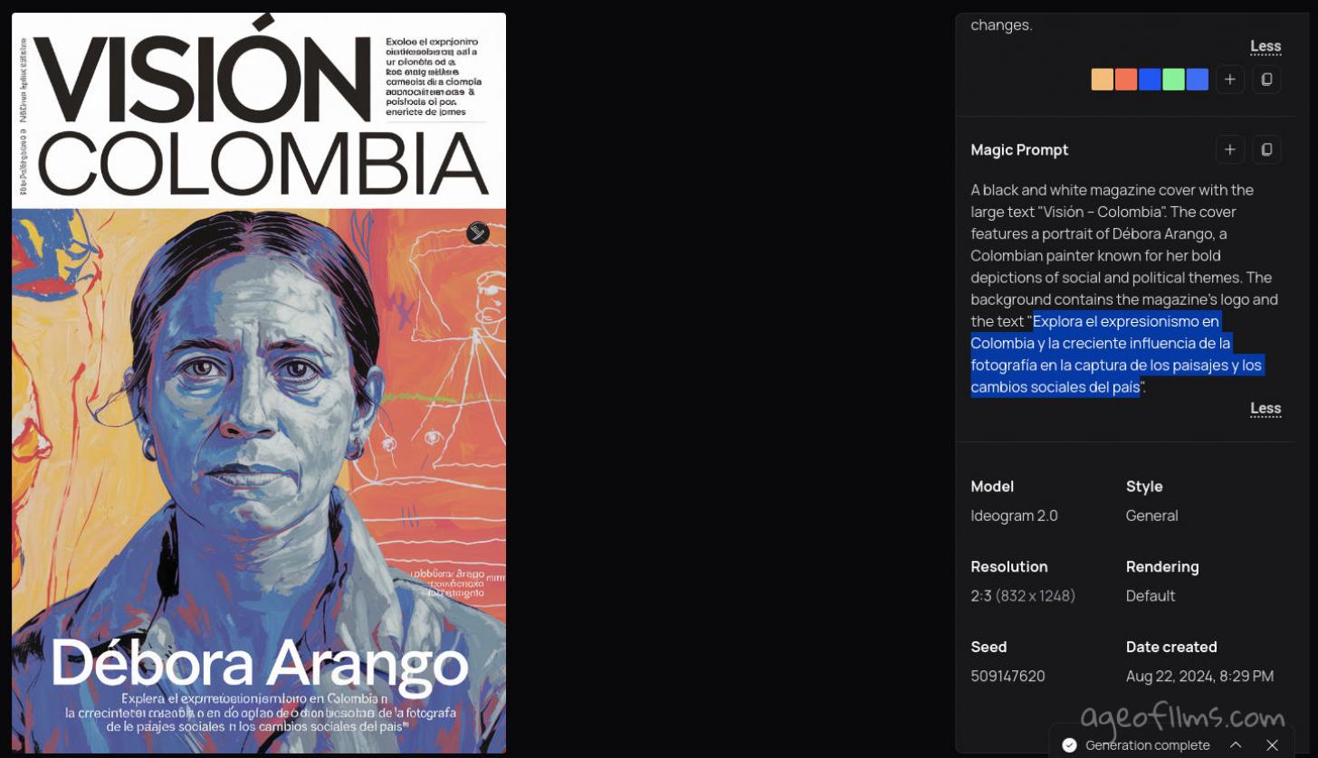 Another user's generation on Ideogram, a magazine cover
