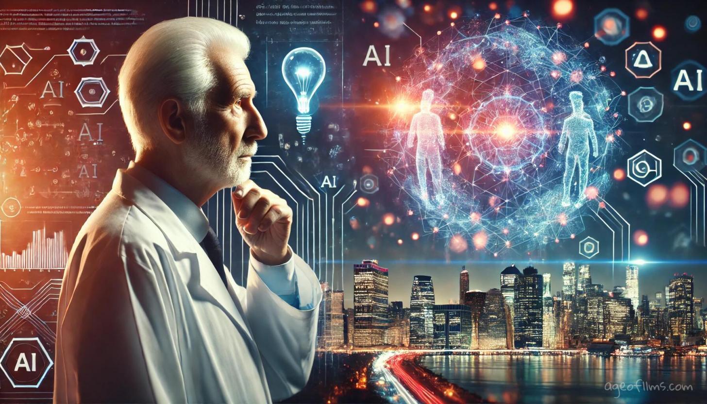a scientist thinking about future of AI