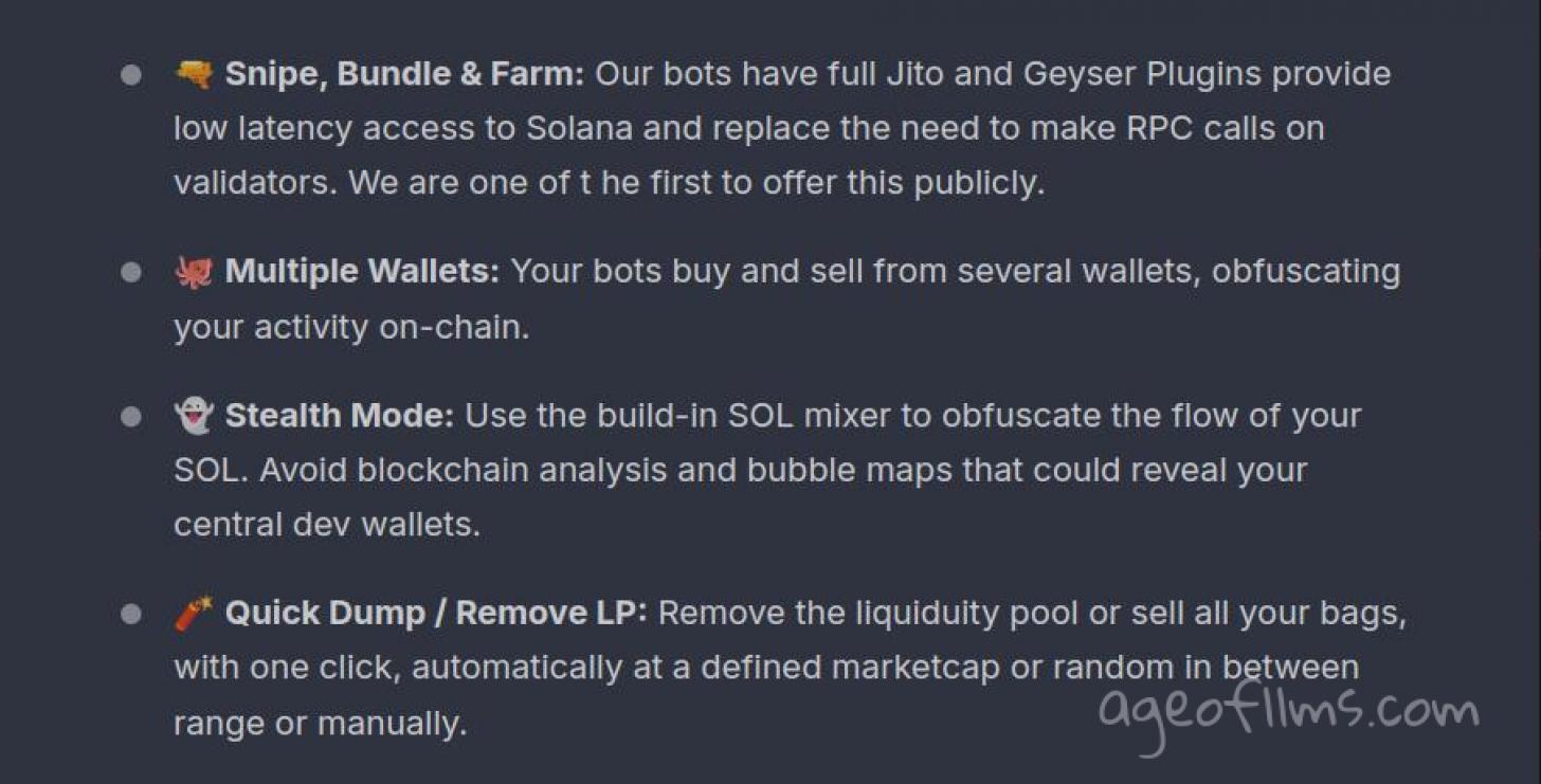 pumpfarmer features helping scammers to rug you