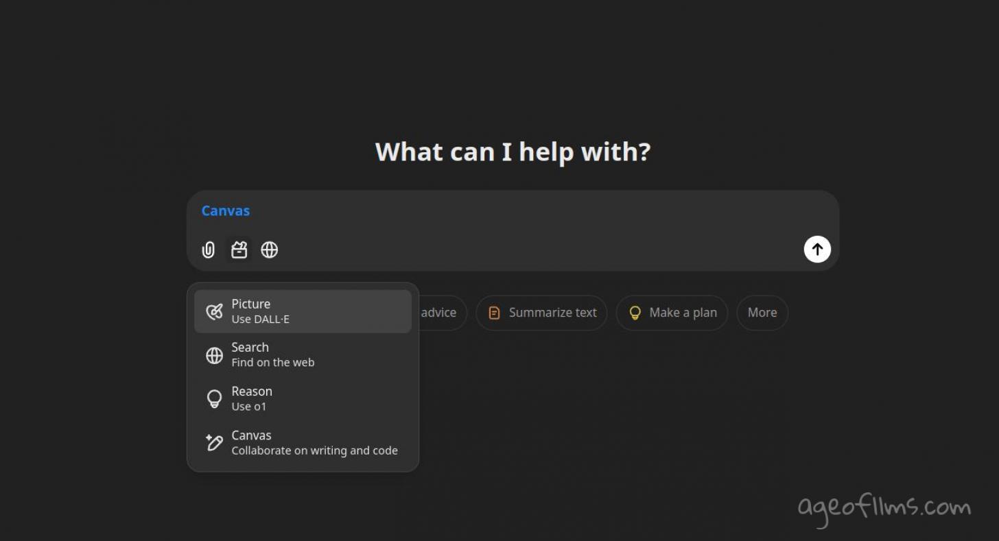 ChatGPT canvas interface screenshot
