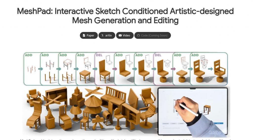 MeshPad: Turn Sketches Into 3D Models with AI (Soon) | ageofllms.com