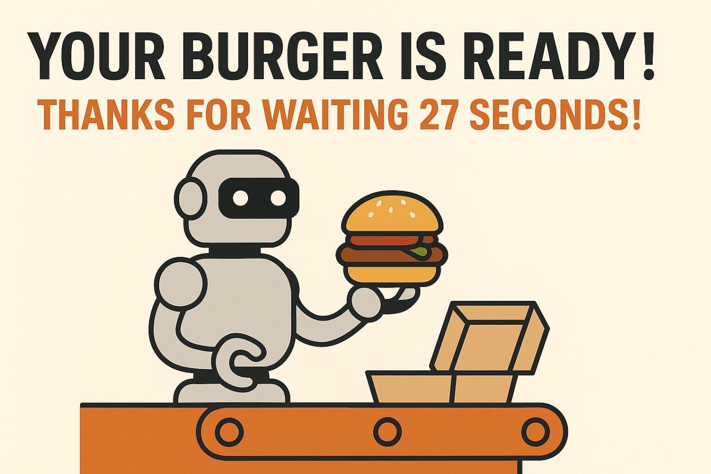 robot-assembled burgers arrive in 27 seconds